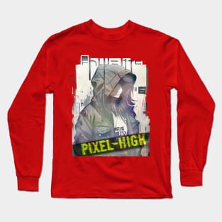 Pixel-High Vibrant Grunge Streetwear Long Sleeve T-Shirt